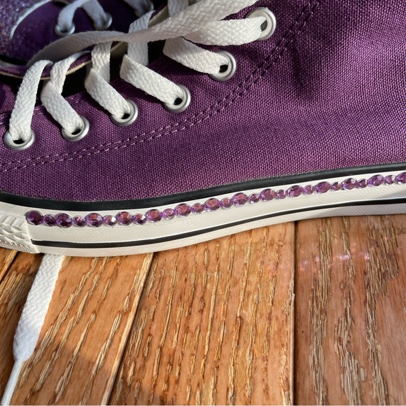 Custom Purple Rhinestone Converse - Picture 7 of 8